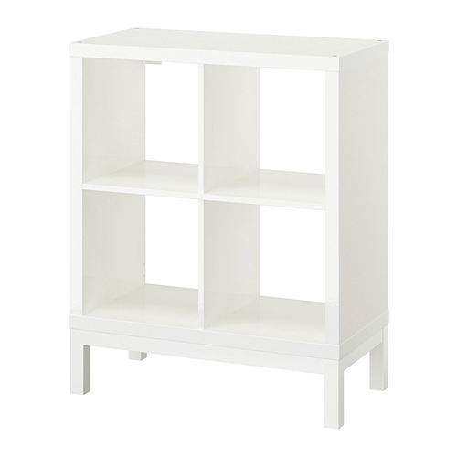 KALLAX - 層架組合附底架, 高亮面 白色/白色, 77x94 公分 | IKEA 線上購物 - PE840980_S4