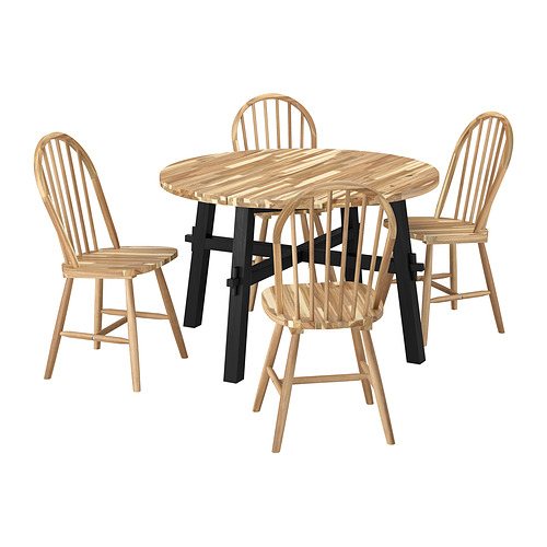 SKOGSTA - 餐桌附4張餐椅，洋槐木/黑色/相思木，120 公分 | IKEA 線上購物 - E1018044_S4