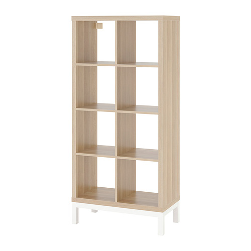 KALLAX - shelving unit with underframe, white stained oak effect/white | IKEA Taiwan Online - PE841001_S4