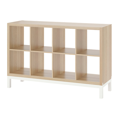 KALLAX - 層架組合附底架, 染白橡木紋/白色, 147x94 公分 | IKEA 線上購物 - PE841006_S4