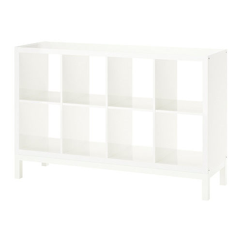 KALLAX - shelving unit with underframe, high-gloss/white/white | IKEA Taiwan Online - PE841013_S4
