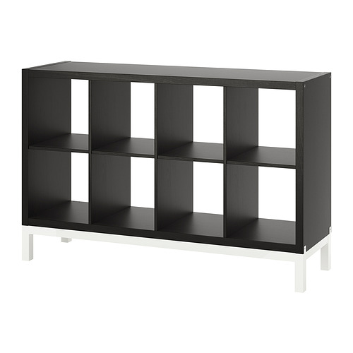 KALLAX - shelving unit with underframe, black-brown/white | IKEA Taiwan Online - PE841017_S4