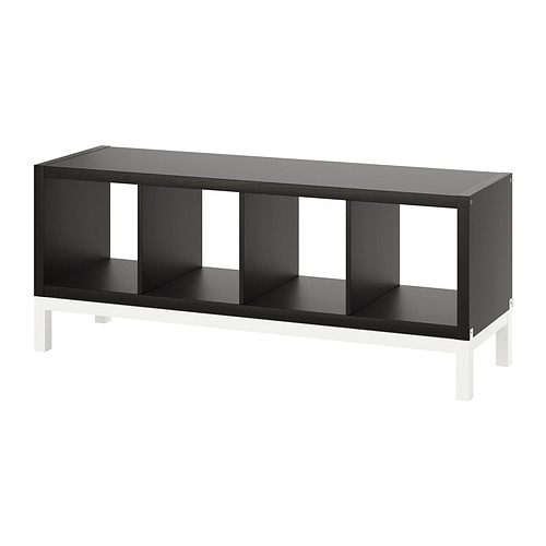 KALLAX - 層架組合附底架, 黑棕色/白色, 147x59 公分 | IKEA 線上購物 - PE841024_S4