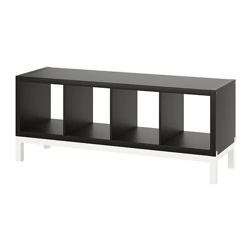 KALLAX - 層架組合附底架, 黑棕色/白色, 147x59 公分 | IKEA 線上購物 - PE841024_S4