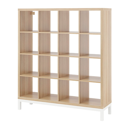 KALLAX - shelving unit with underframe, white stained oak effect/white | IKEA Taiwan Online - PE841050_S4