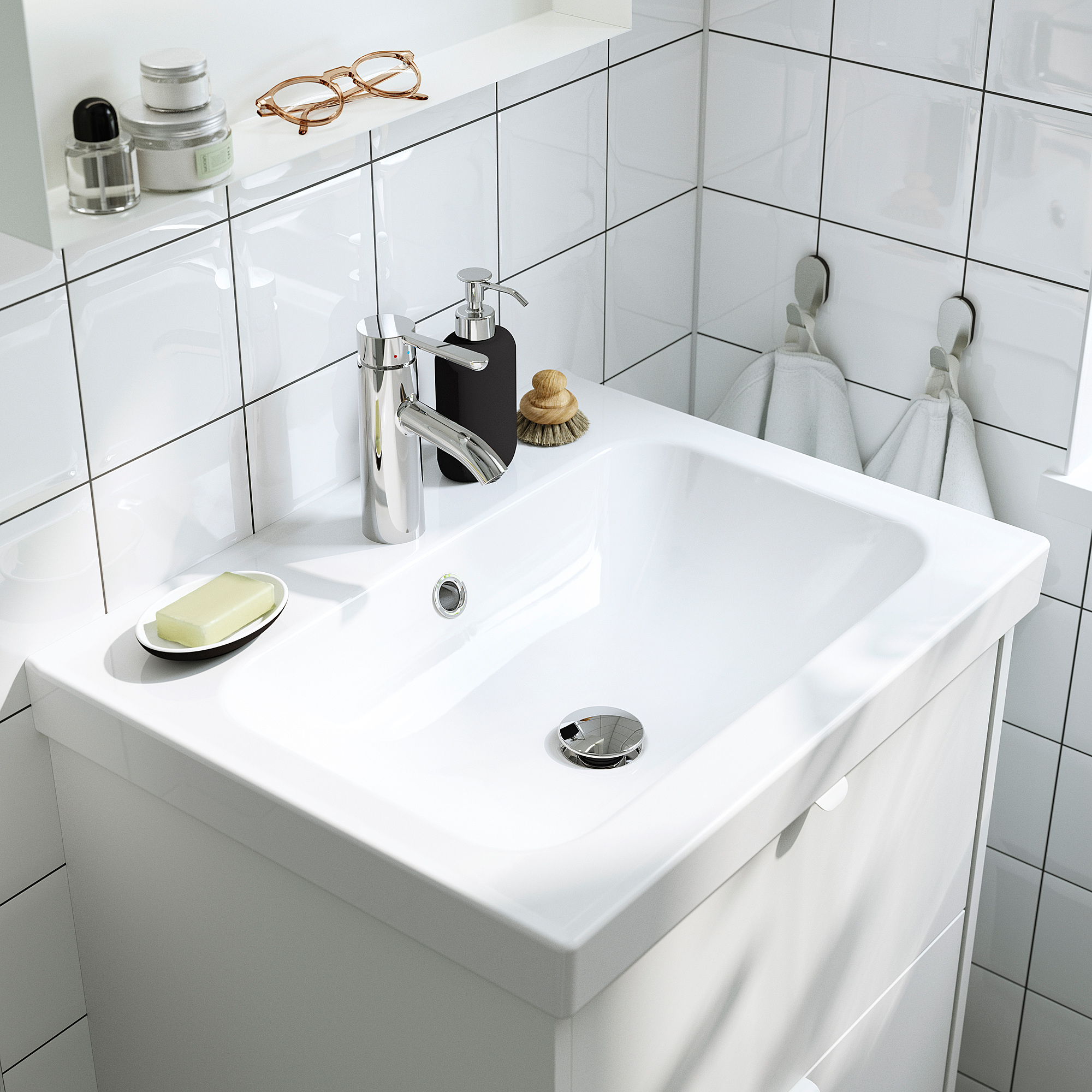 HAVBÄCK/ORRSJÖN wash-stnd w drawers/wash-basin/tap