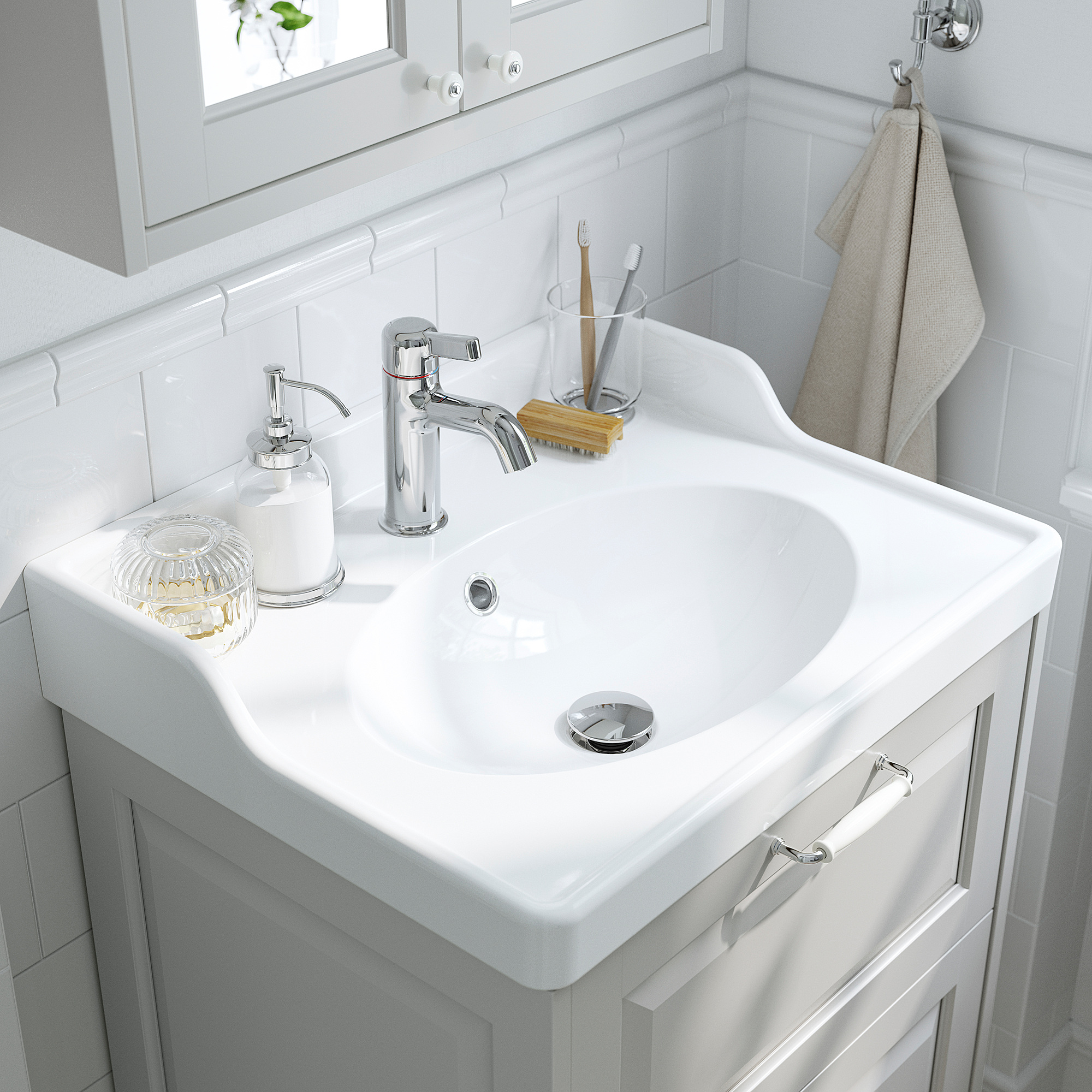 TÄNNFORSEN/RUTSJÖN wash-stnd w drawers/wash-basin/tap