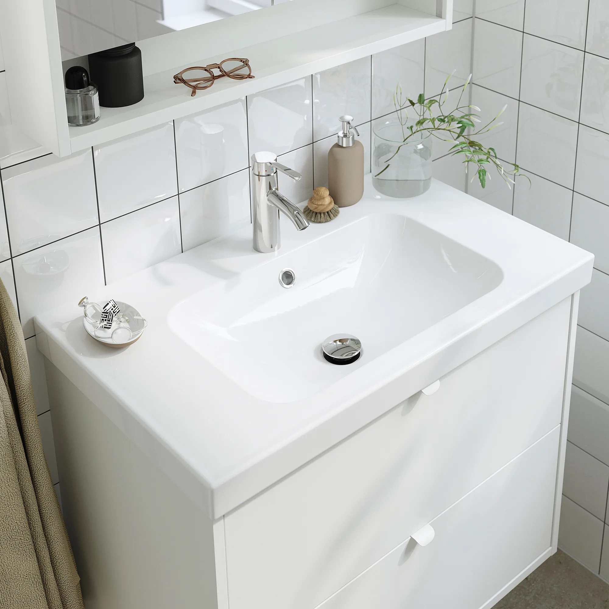 TÄNNFORSEN/ORRSJÖN wash-stnd w drawers/wash-basin/tap