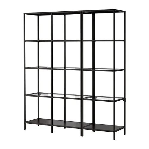 VITTSJÖ - storage combination, black-brown/glass, 151x36x175 cm | IKEA Taiwan Online - PE301500_S4