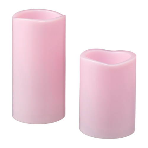 GODAFTON - LED燭燈 室內/戶外用 2件組, 電池式 粉紅色 | IKEA 線上購物 - PE700489_S4