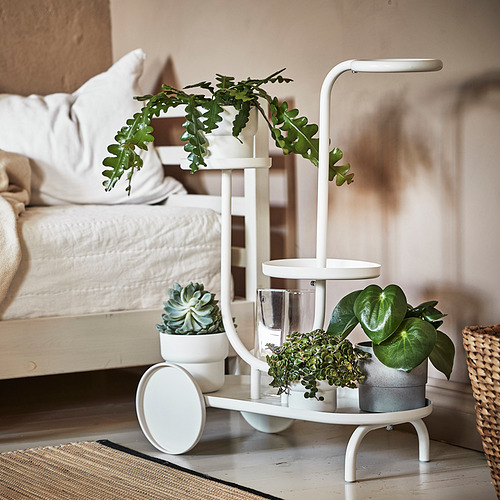 CHILISTRÅN - plant stand with wheels, white | IKEA Taiwan Online - PE841353_S4