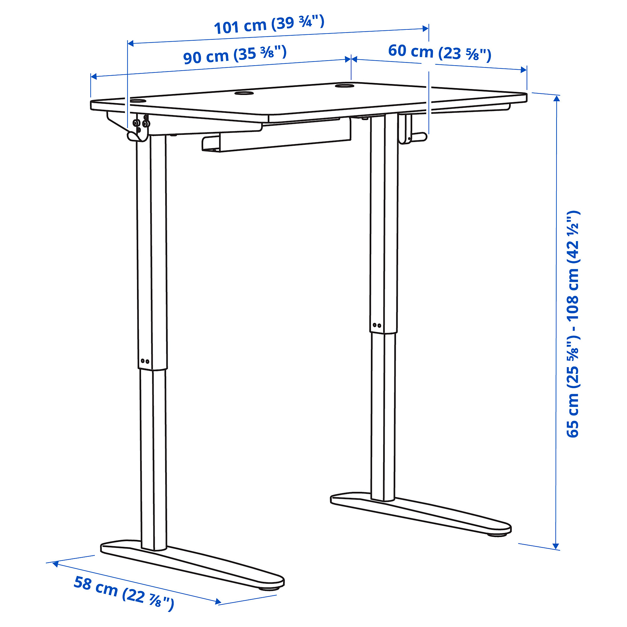 RELATERA desk combination sit/stand