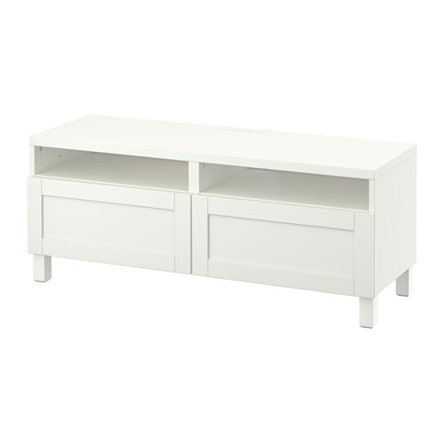BESTÅ - TV bench with drawers, white/Hanviken/Stubbarp white, 120x42x48 cm | IKEA Taiwan Online - PE531767_S4