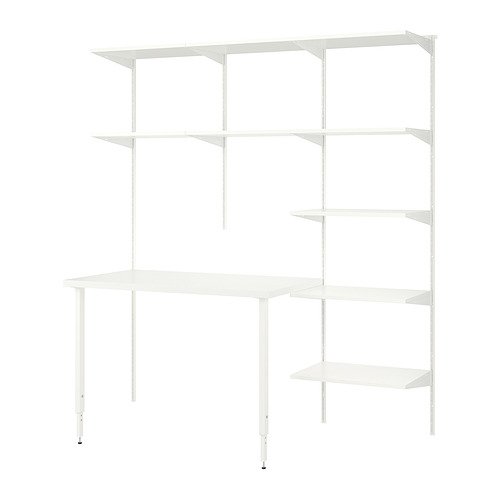 BOAXEL/LAGKAPTEN - shelving unit with table top, white, 187x62x201 cm | IKEA Taiwan Online - PE841126_S4