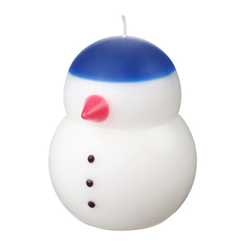 VINTERFINT - unscented pillar candle, snowman white, 12 cm | IKEA Taiwan Online - PE986482_S4