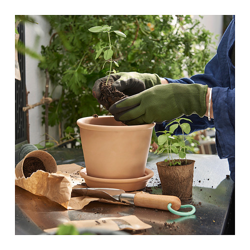 MUSKOTBLOMMA plant pot with saucer
