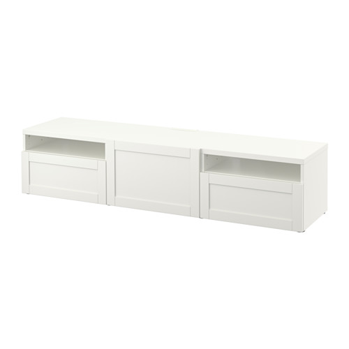 BESTÅ - TV bench, white/Hanviken white | IKEA Taiwan Online - PE531724_S4