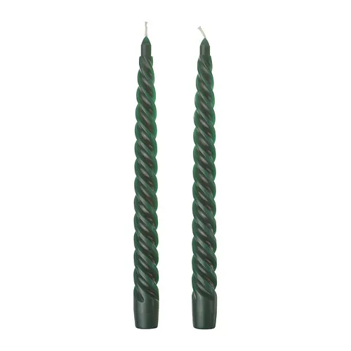VINTERFINT - 錐狀蠟燭, 螺旋狀 綠色, 25 公分 | IKEA 線上購物 - PE986520_S4