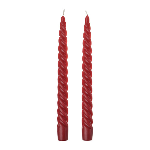 VINTERFINT - unscented taper candle, spiral red, 25 cm | IKEA Taiwan Online - PE986522_S4