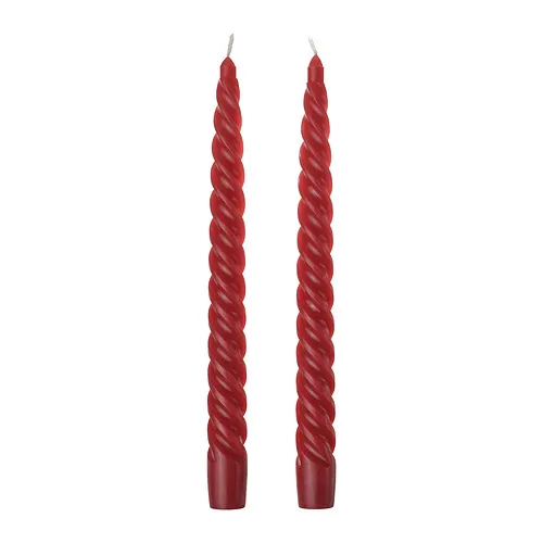 VINTERFINT - 錐狀蠟燭, 螺旋狀 紅色, 25 公分 | IKEA 線上購物 - PE986522_S4