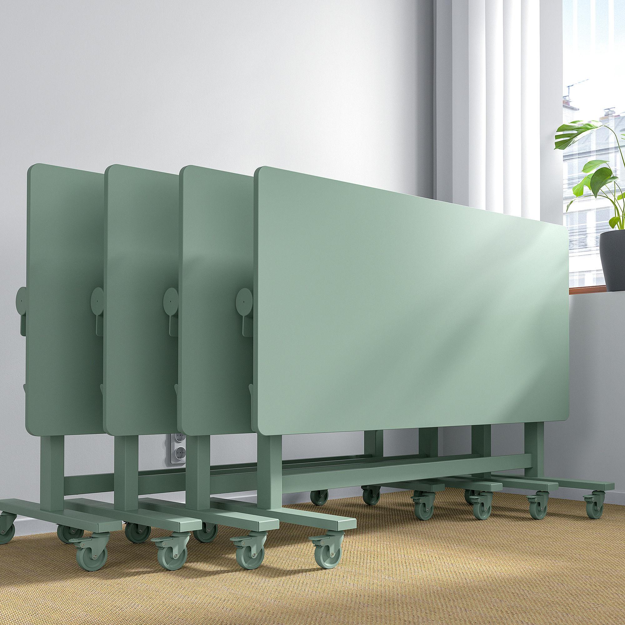 MITTZON foldable table with castors