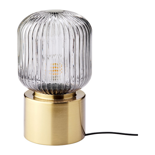 SOLKLINT - 桌燈, 黃銅/灰色/透明玻璃 | IKEA 線上購物 - PE781832_S4