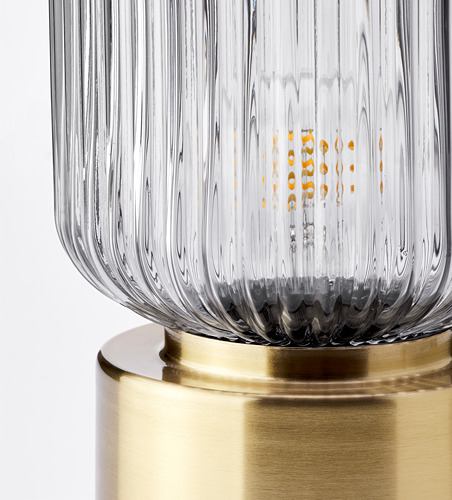 SOLKLINT - 桌燈, 黃銅/灰色/透明玻璃 | IKEA 線上購物 - PE781833_S4