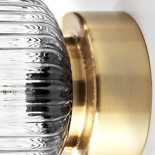 SOLKLINT - 壁燈, 黃銅/灰色/透明玻璃 | IKEA 線上購物 - PE778929_S4