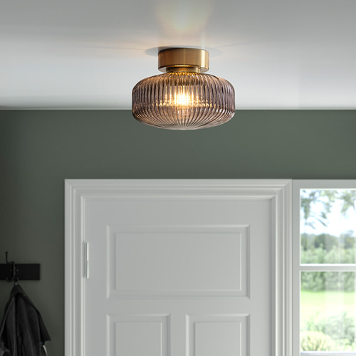 SOLKLINT - 吸頂燈, 黃銅/灰色/透明玻璃 | IKEA 線上購物 - PE778941_S4