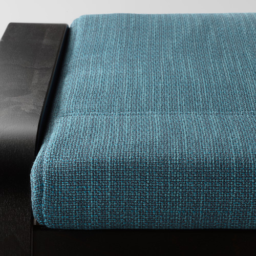 POÄNG - 扶手椅及腳凳, 黑棕色/Hillared 深藍色 | IKEA 線上購物 - PE629089_S4