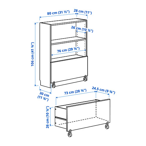 BILLY bookcase with drawer