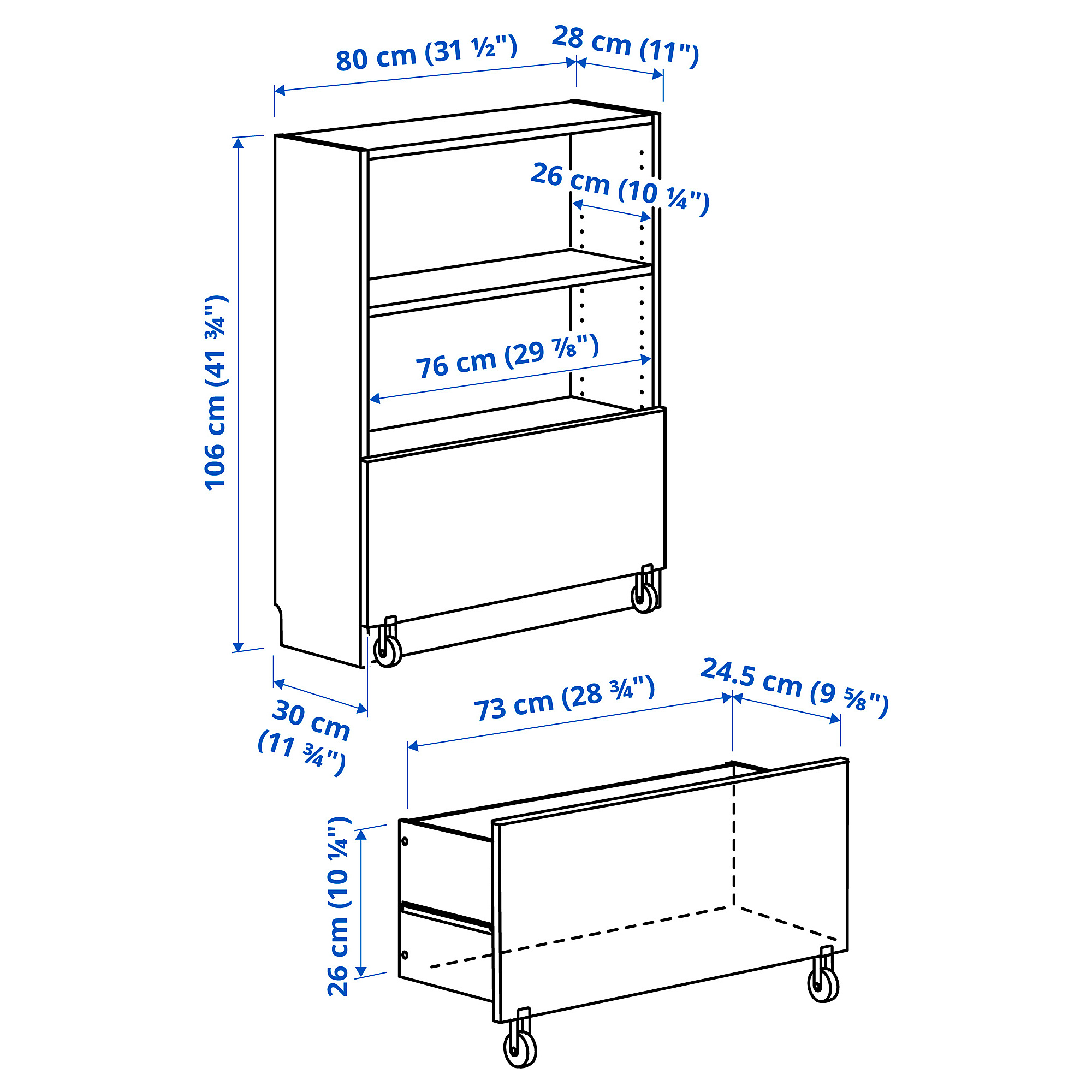 BILLY bookcase with drawer