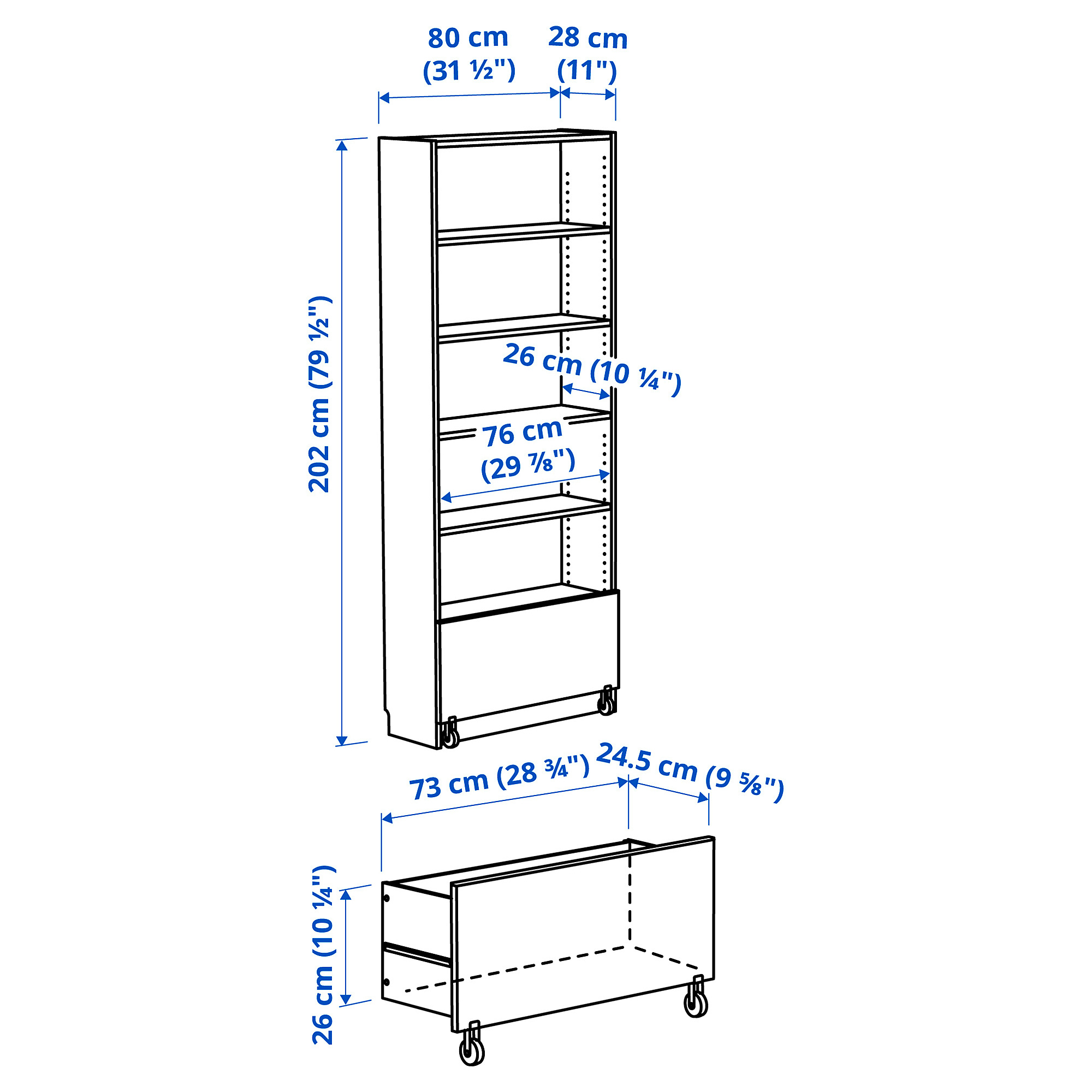 BILLY bookcase with drawer