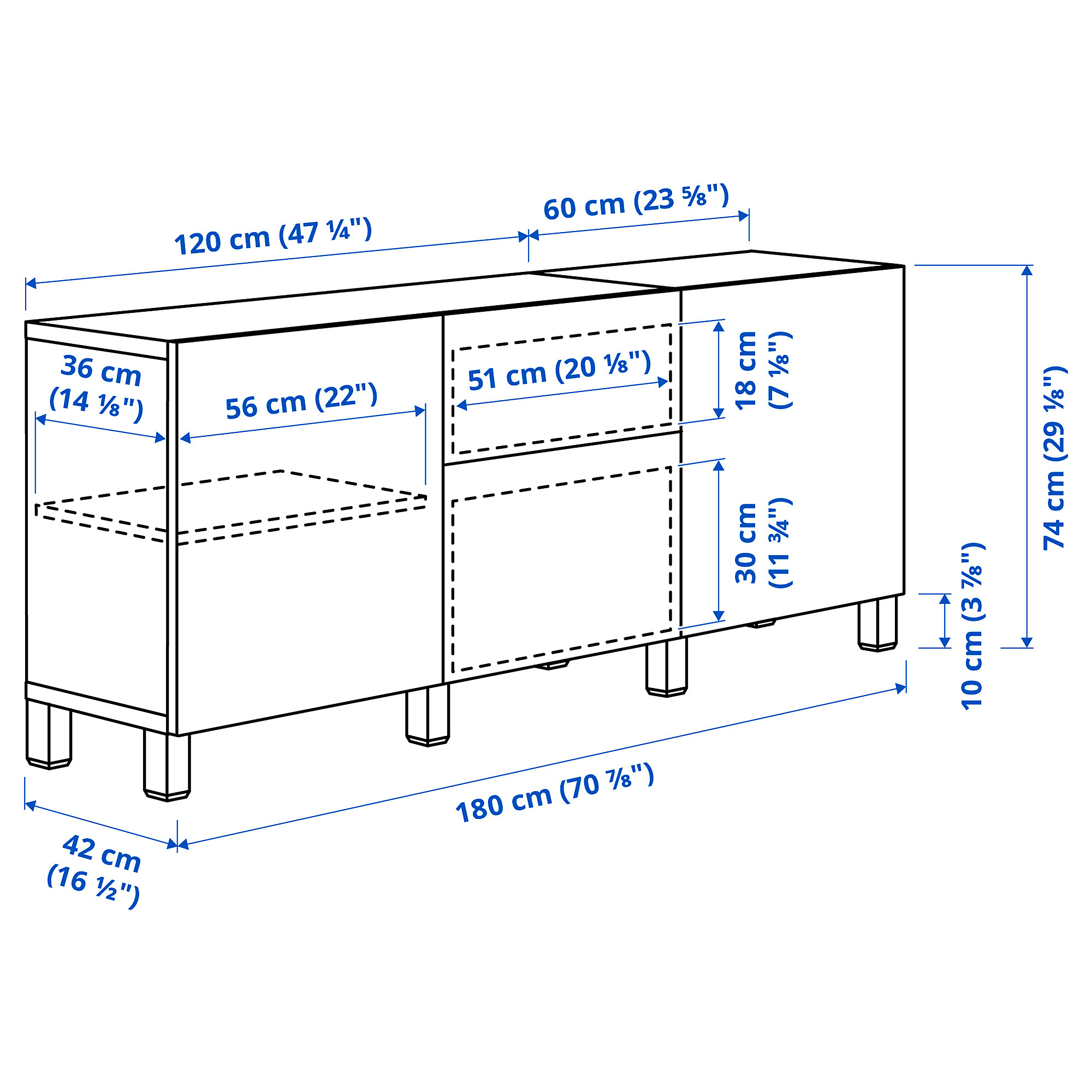 BESTÅ storage combination with drawers