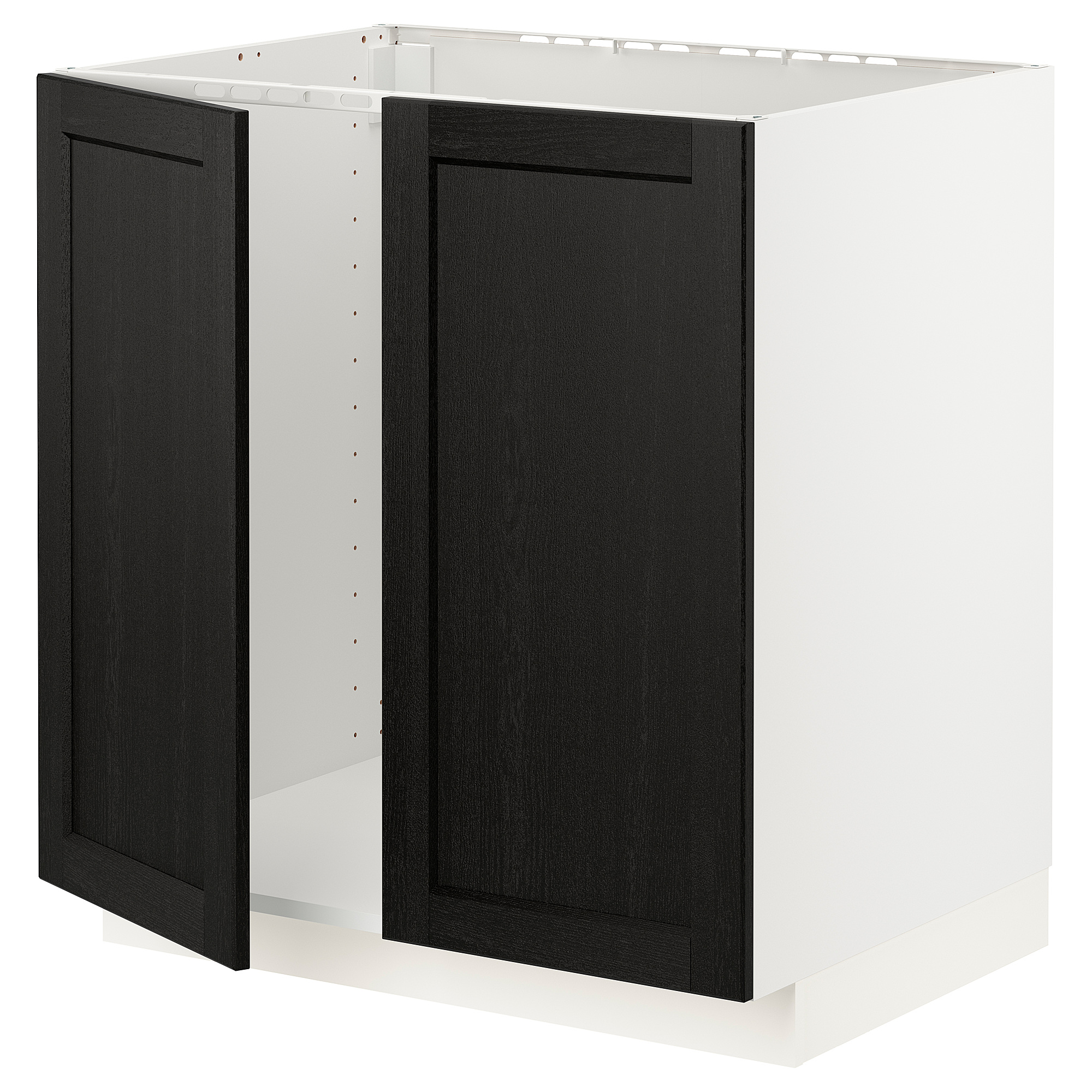 METOD base cabinet for sink + 2 doors