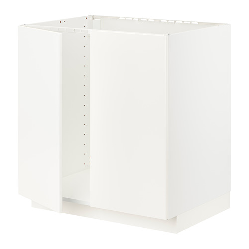 METOD - base cabinet for sink + 2 doors, white/Veddinge white, 80x60x80 cm | IKEA Taiwan Online - PE796327_S4