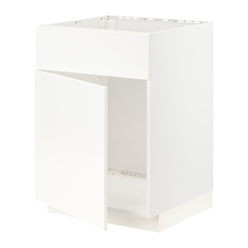 METOD - base cabinet f sink w door/front, white/Veddinge white | IKEA Taiwan Online - PE796410_S4