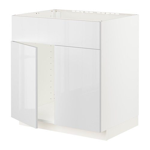 METOD base cabinet f sink w 2 doors/front