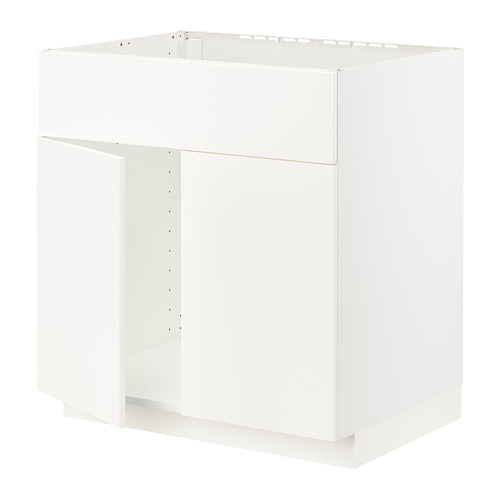 METOD - base cabinet f sink w 2 doors/front, white/Veddinge white | IKEA Taiwan Online - PE796363_S4