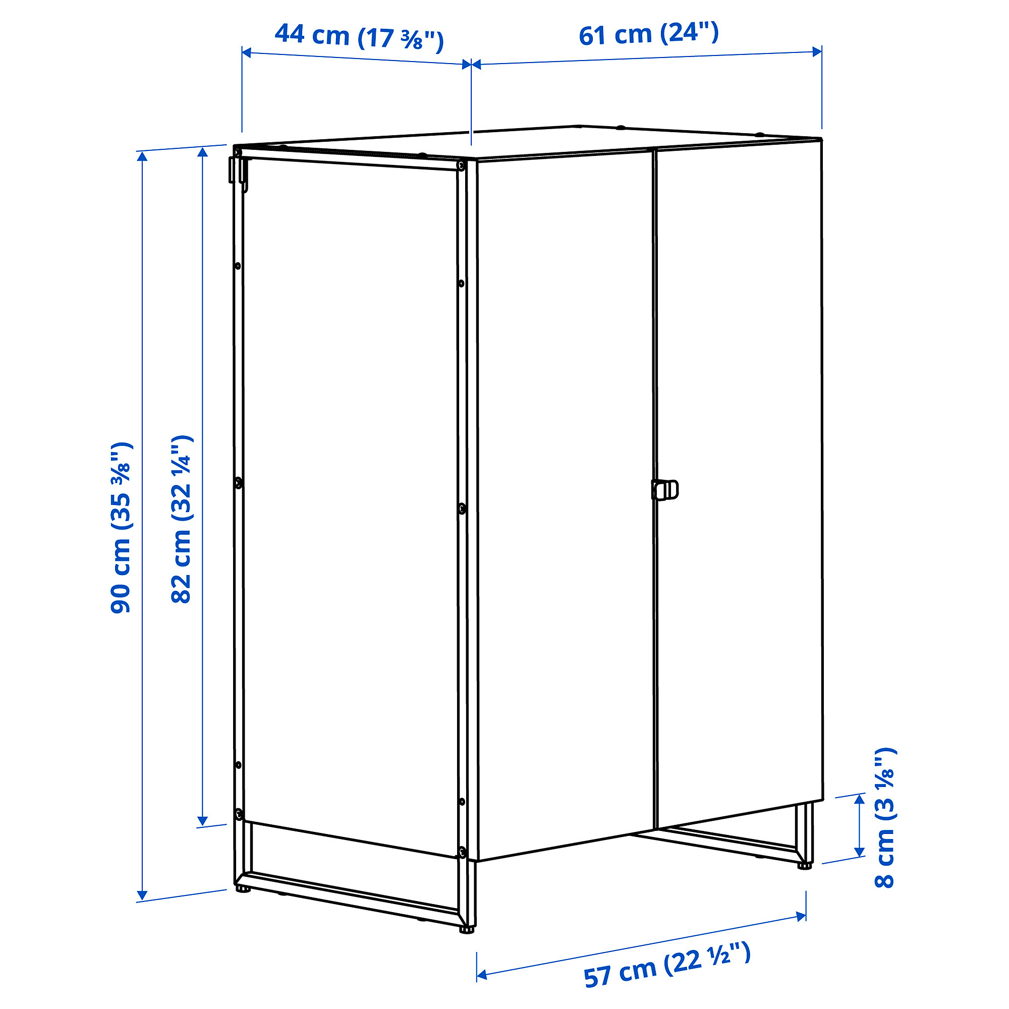 JOSTEIN shelving unit with doors