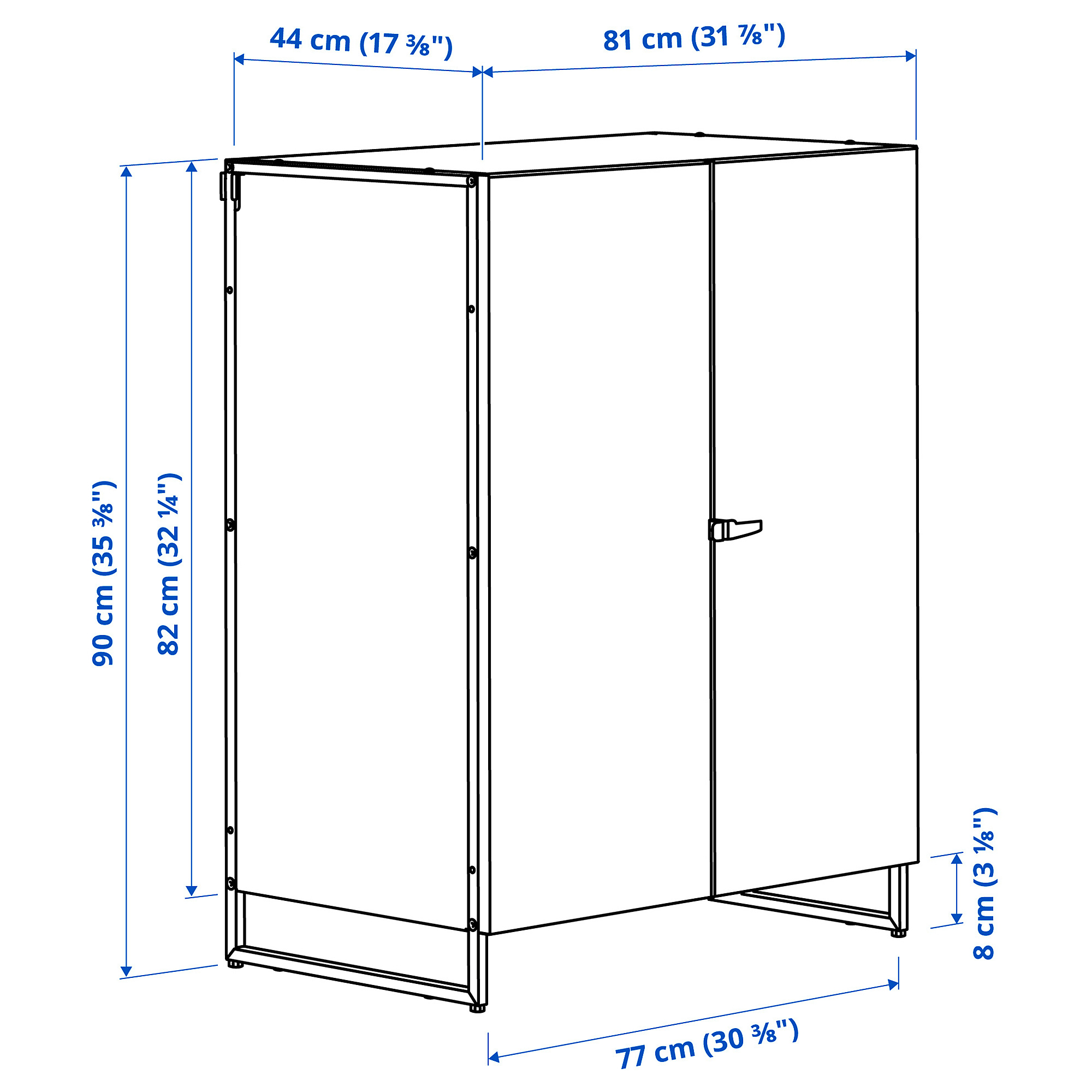 JOSTEIN shelving unit with doors