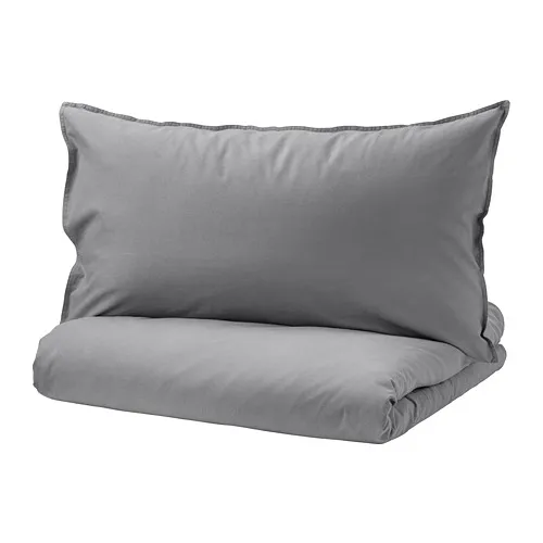 ÄNGSLILJA - duvet cover and 2 pillowcases, grey, 200x200/50x80 cm | IKEA Taiwan Online - PE701209_S4