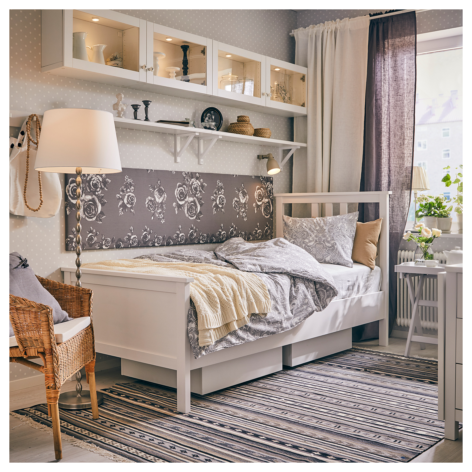 HEMNES bed frame with mattress
