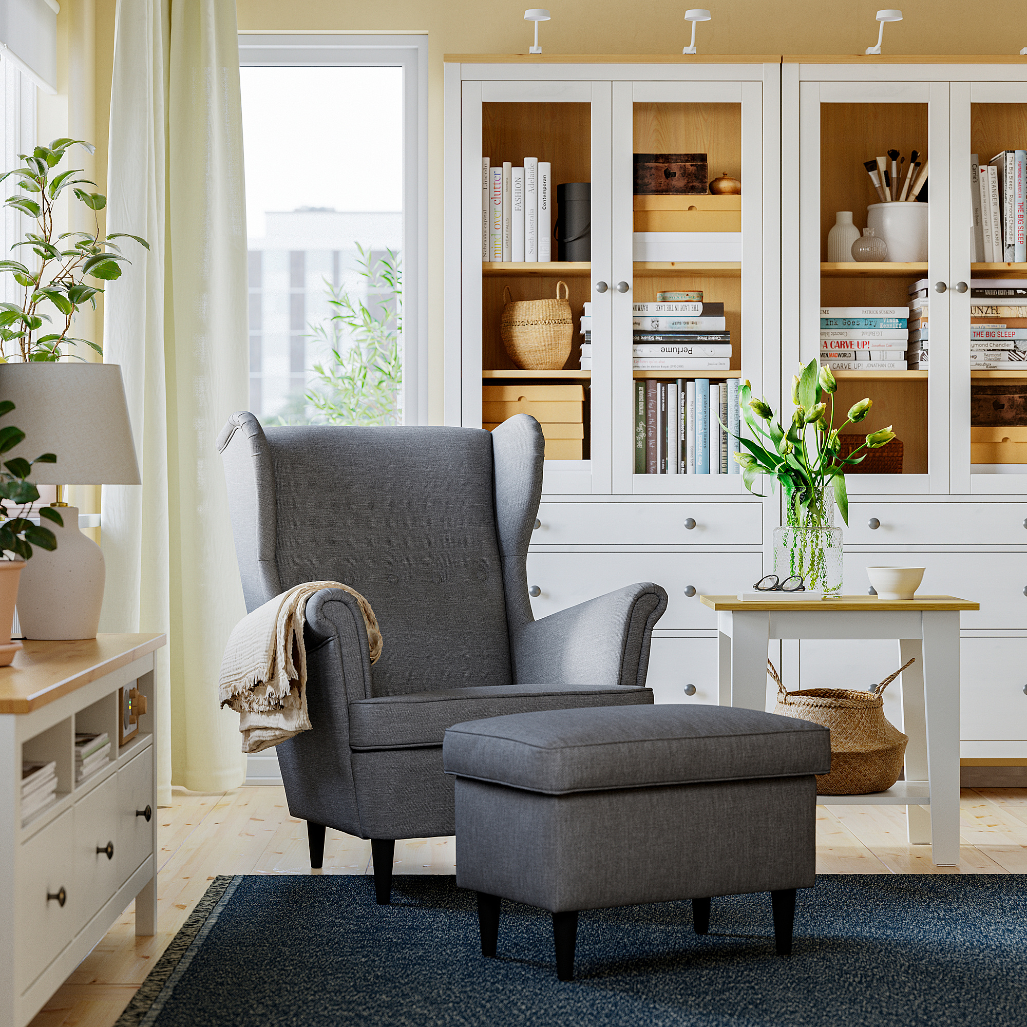 STRANDMON 附椅凳扶手椅