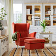 STRANDMON wing chair with footstool