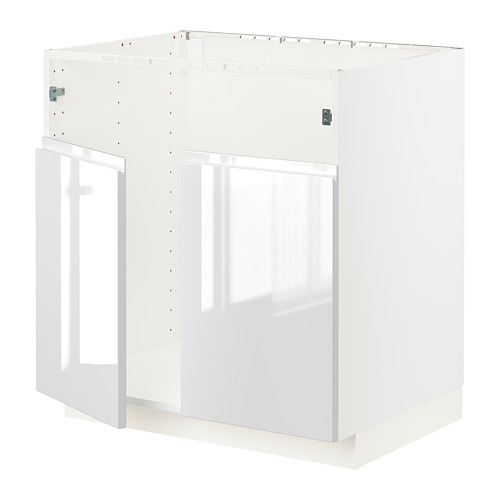 METOD - BREDSJÖN雙槽水槽底櫃, 白色/Voxtorp 高亮面 白色 | IKEA 線上購物 - PE796573_S4