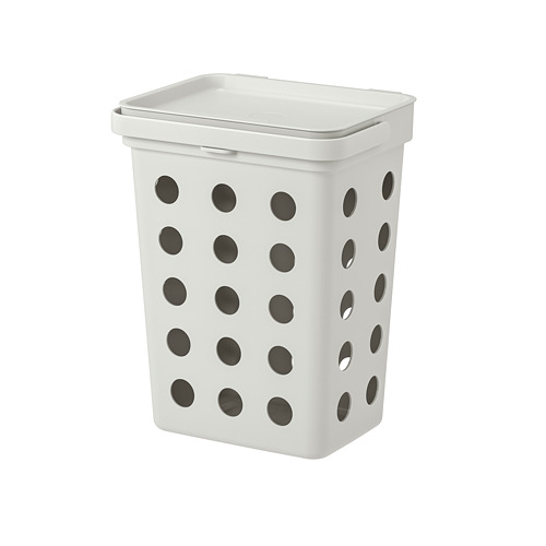 HÅLLBAR - bin with lid for organic waste, light grey, 10 l | IKEA Taiwan Online - PE742765_S4