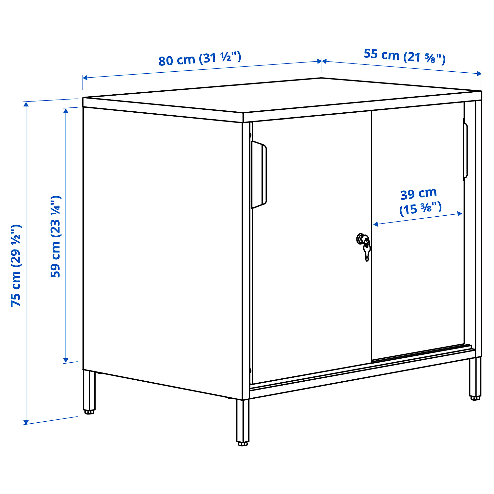 TROTTEN cabinet with sliding doors