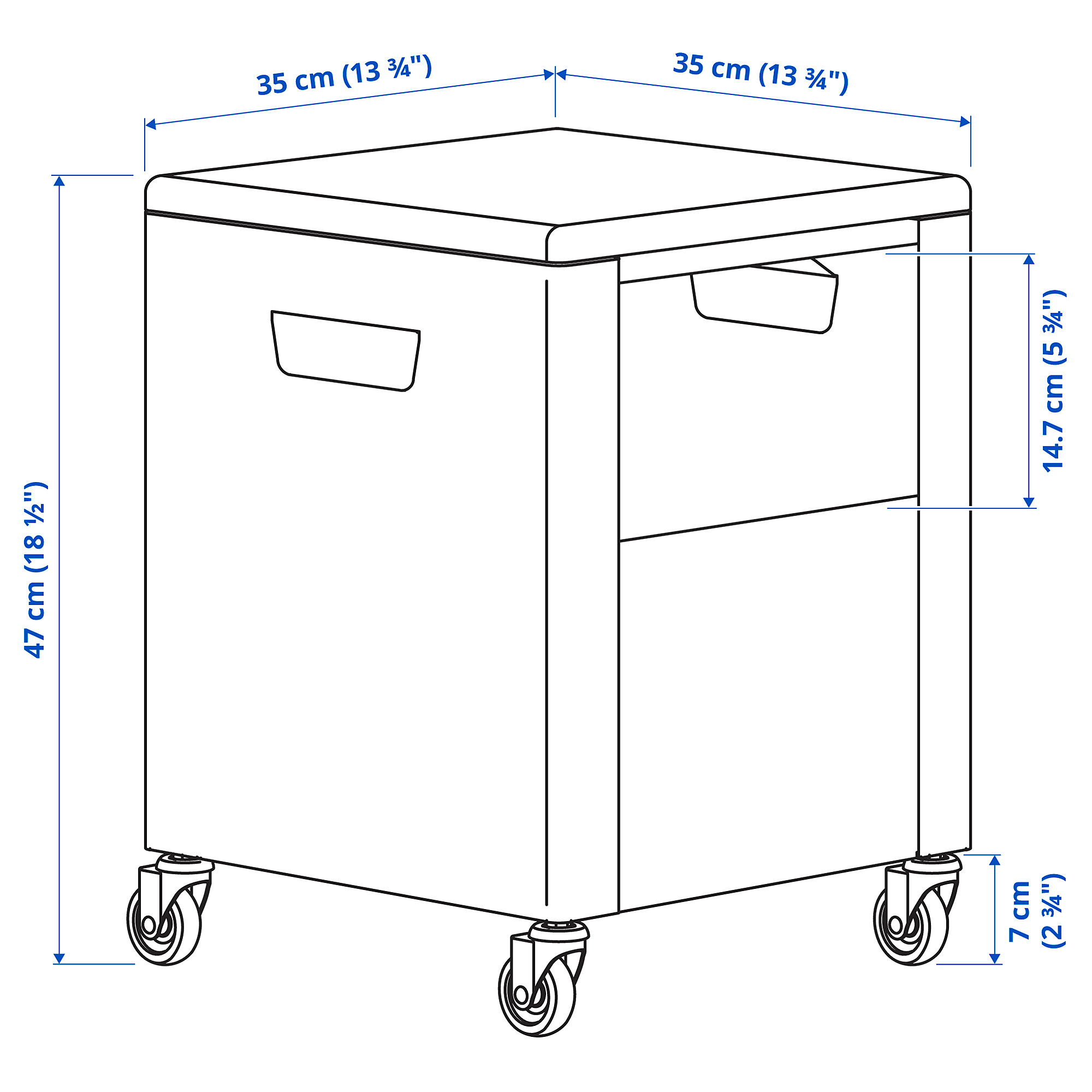 TROTTEN storage unit on castors