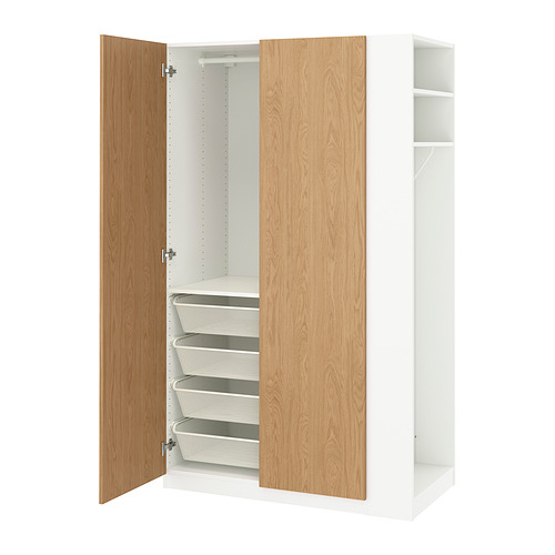 PAX/STORKLINTA - 衣櫃/衣櫥組合，白色 橡木紋/白色，120x60x201 公分 | IKEA 線上購物 - PE986964_S4